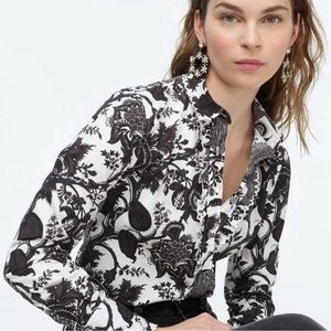 J. Crew Ruffled Slim Shirt in Ratti Sunflower Floral Print (Sz 6), EXC Condition